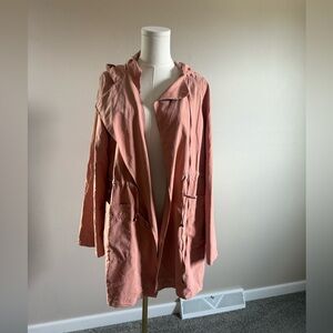Love Tree Women's Dusty Rose Hooded Light Jacket Windbreaker Rain Coat
